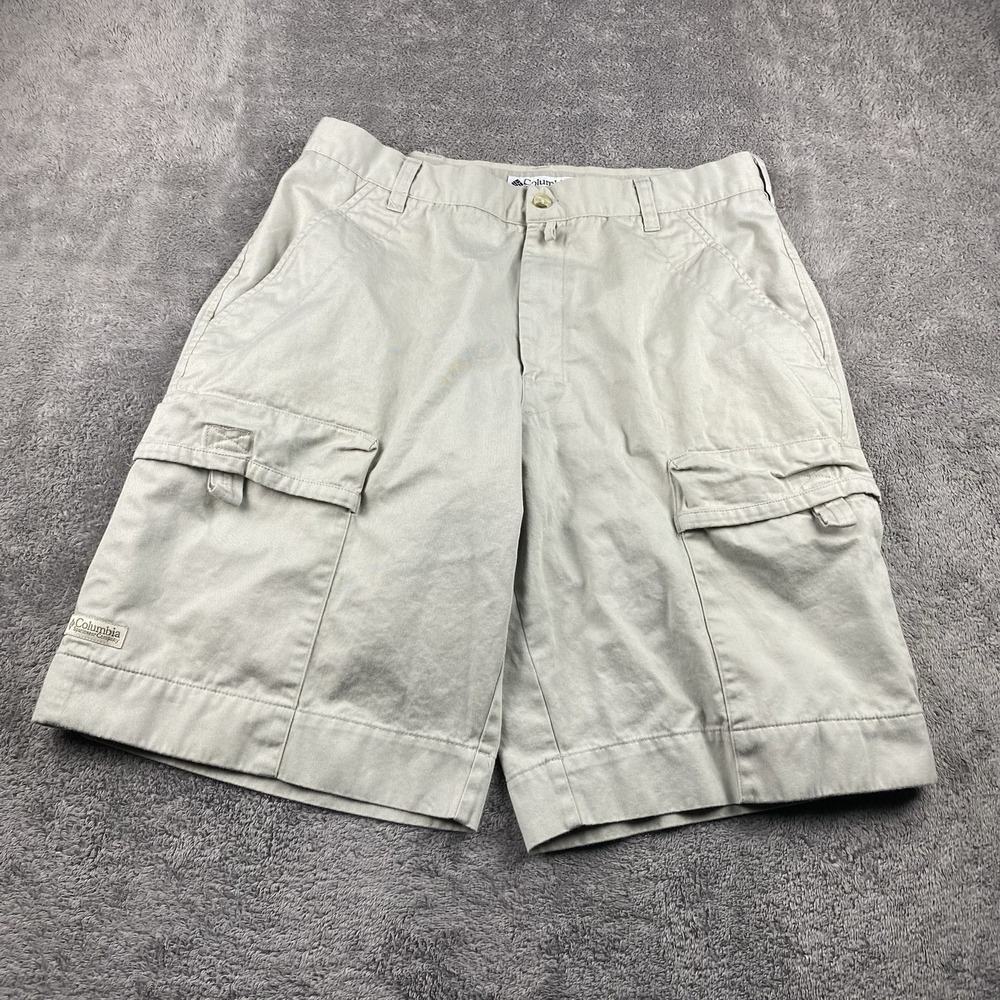 Columbia Cargo Shorts Mens Size 34 Beige Mid Rise